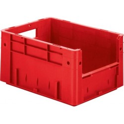 Sichtlagerkasten rot B300xT400xH210 mm Auflast 500kg, VE 4 Stk. mit Griffloch