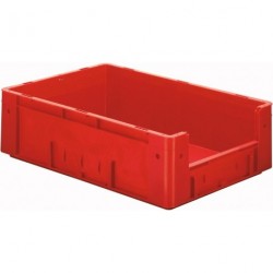 Cutie de depozitare deschisa rosie L400xP600xH175 mm sarcina 600kg, pachet de 2 fara orificiu pentru maner