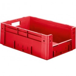 Cutie de depozitare deschisa rosie L400xP600xH210 mm sarcina 600kg, cu orificiu pentru maner