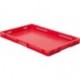 Transport-Stapelkasten B600xT400xH50 mm rot, geschlossen ohne Griffloch