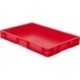 Transport-Stapelkasten B600xT400xH75 mm rot, geschlossen ohne Griffloch