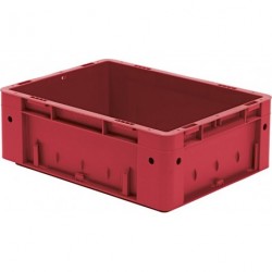 Cutie de stivuire pentru transport L400xP300xH145 mm rosie, sarcina 600kg fara orificiu pentru maner