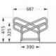 Fahrrad-Bugelparker zweiseitig, verzinkt L 1050 mm, 6 Platze