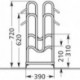 Fahrrad-Standparker zweiseitig, verzinkt L 700 mm, 4 Platze