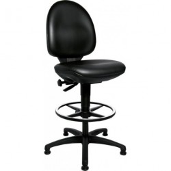 Arbeitsstuhl TEC 50 Sitz Kunstleder schwarz Sitzhohe 590-840 mm mit Gleiter /Fusring